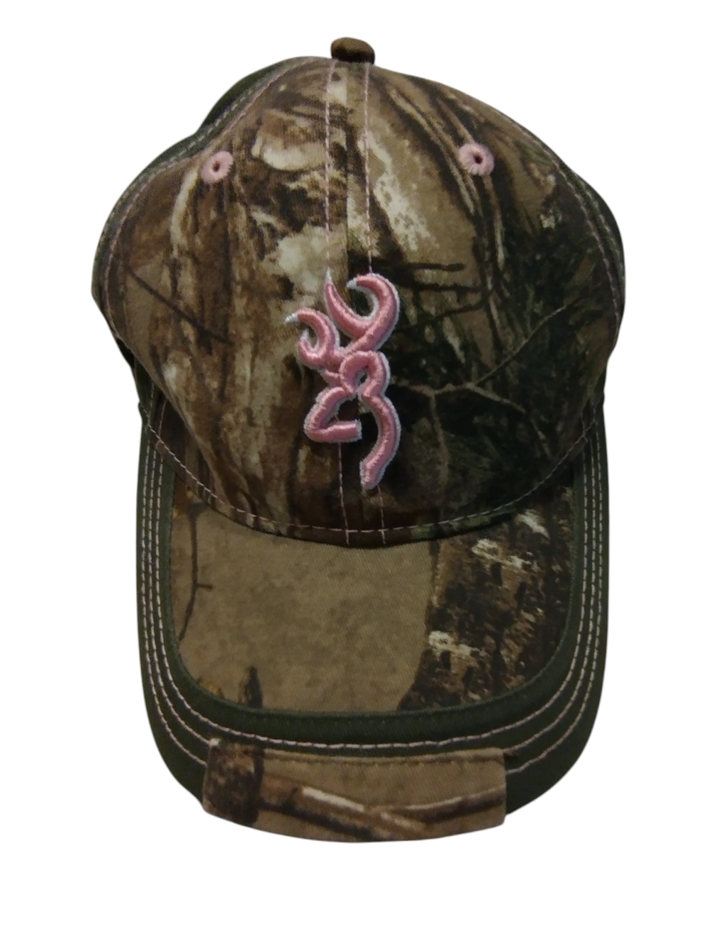 Like New! Browning Camo Baseball Cap Hat with Pink Embroidered Logo